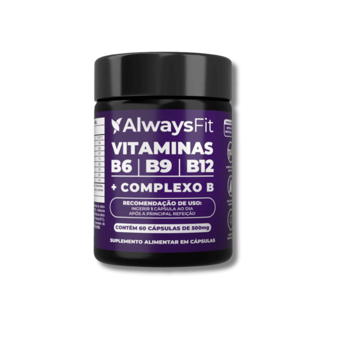 Pote do Complexo B AlwaysFit com 60 cápsulas de 500mg